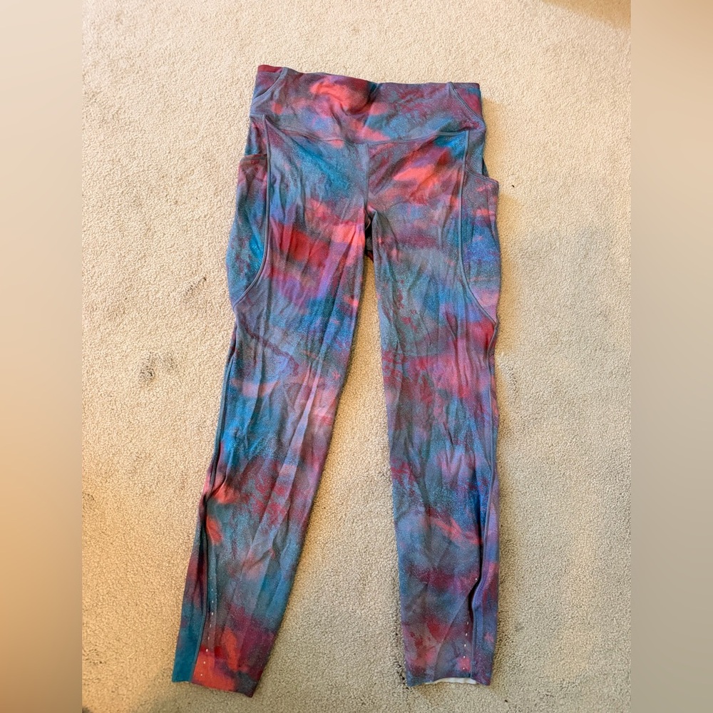 lululemon athletica Tie-Dye Leggings in Blue and Red